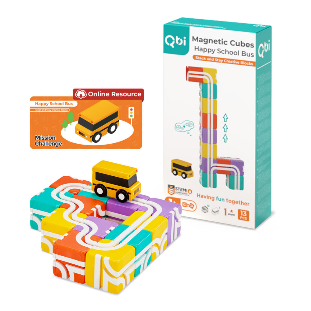 Happy School Bus: Stack and Stay Creative Blocks