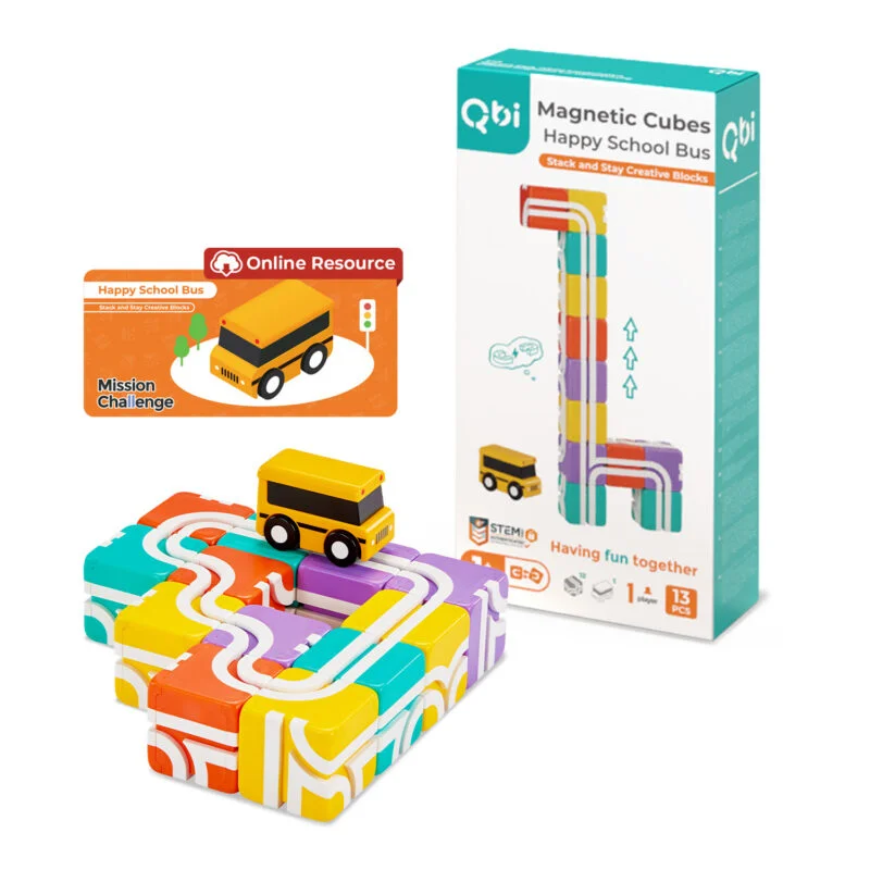Happy School Bus: Stack and Stay Creative Blocks